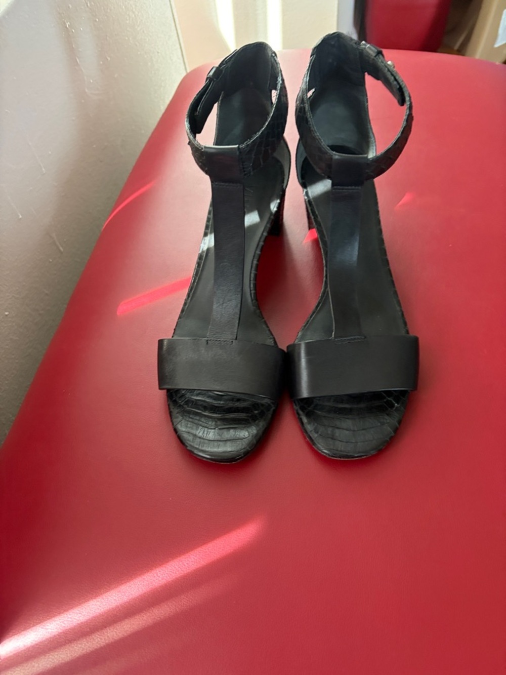 Vince Camuto Black Ankle-Strap High Heel Sandals